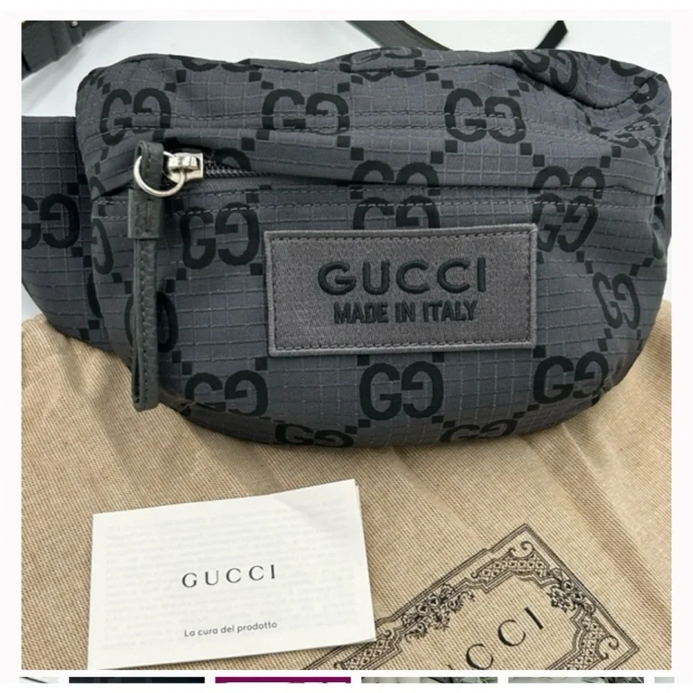 Gucci unisex jumbo GG nylon adjustable belt bag size 80 cm made in Italy